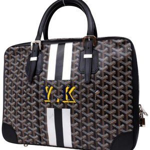 Goyard Black Chevron Goyardine Diplomat Briefcase